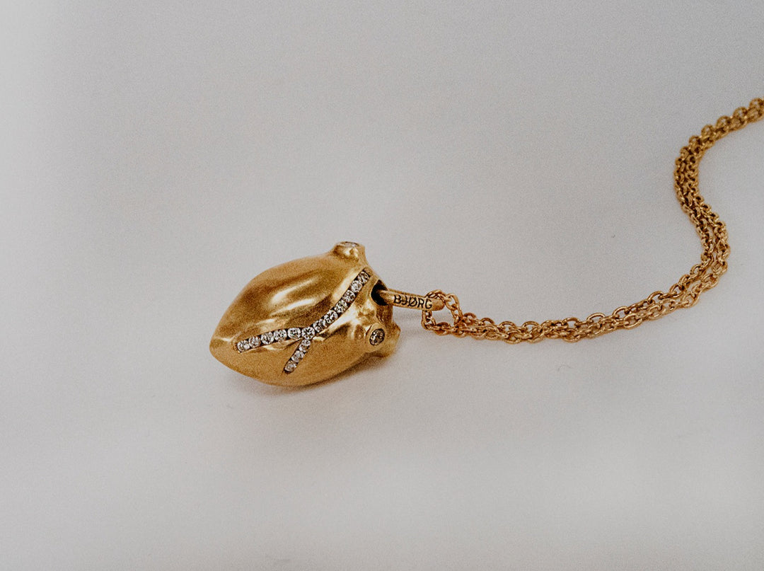 Gold Necklace Bjorg Jewellery Debossed Heart Necklace
